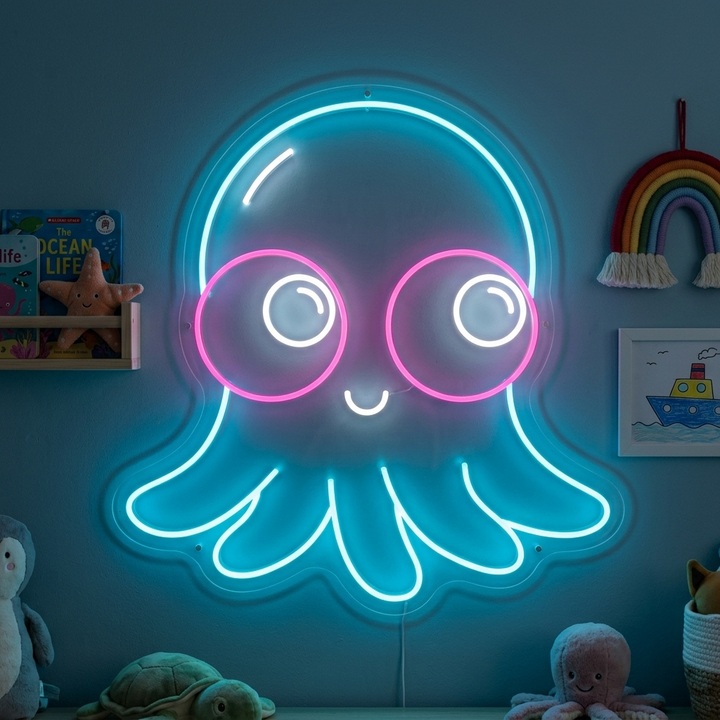 "Baby bläckfisk" Neonskylt