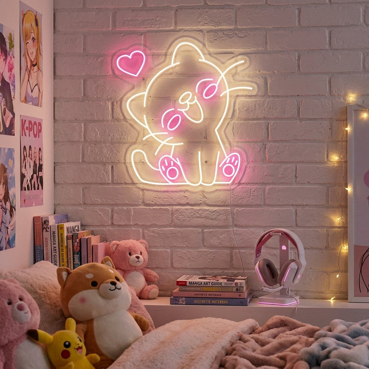 "Kawaii Cat" Neonskylt