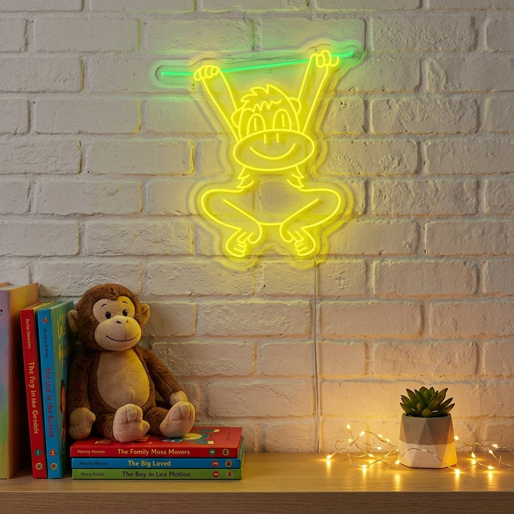 "Svängande apa" Neonskylt