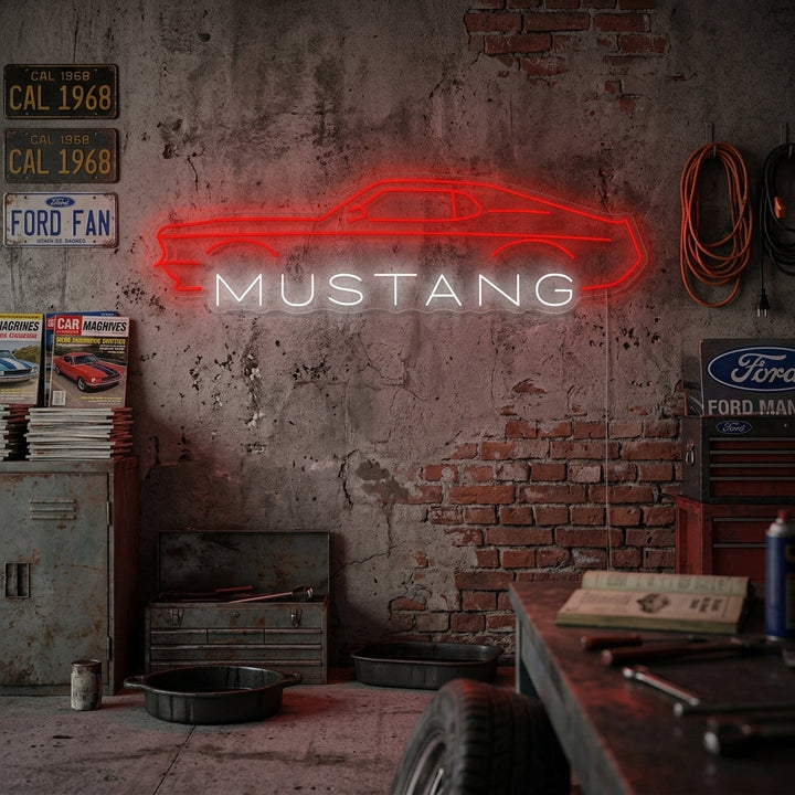 "Mustang Car" Neonskylt