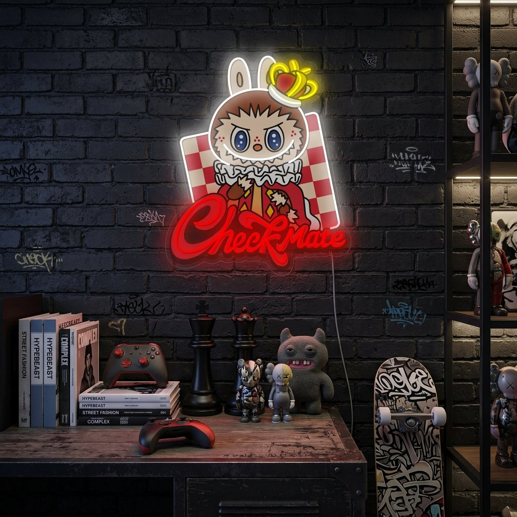 "Labubu Let's Checkmate" Neonskylt