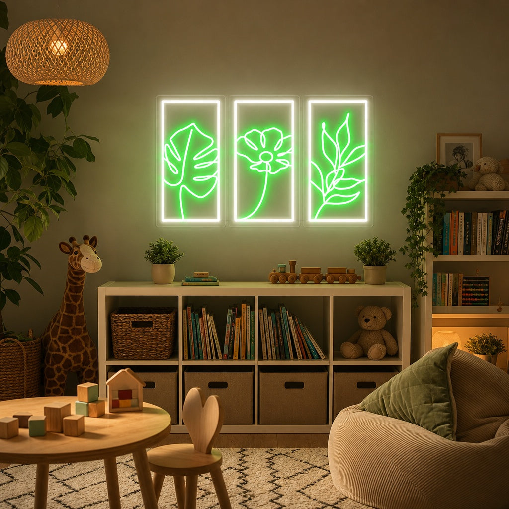 "3D-Blomma" Neonskylt