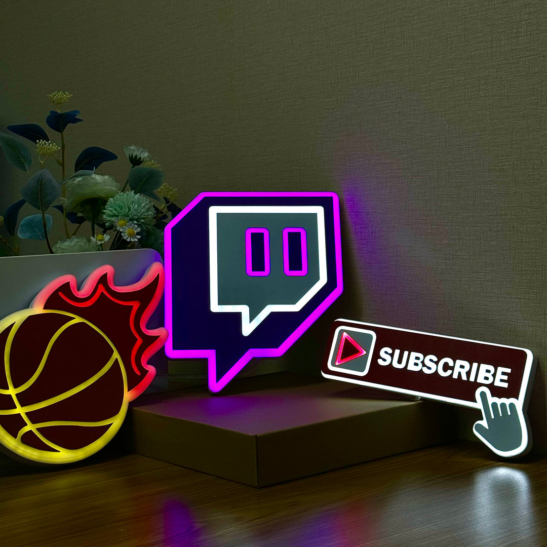 "Twitch logotyp" Neon Like