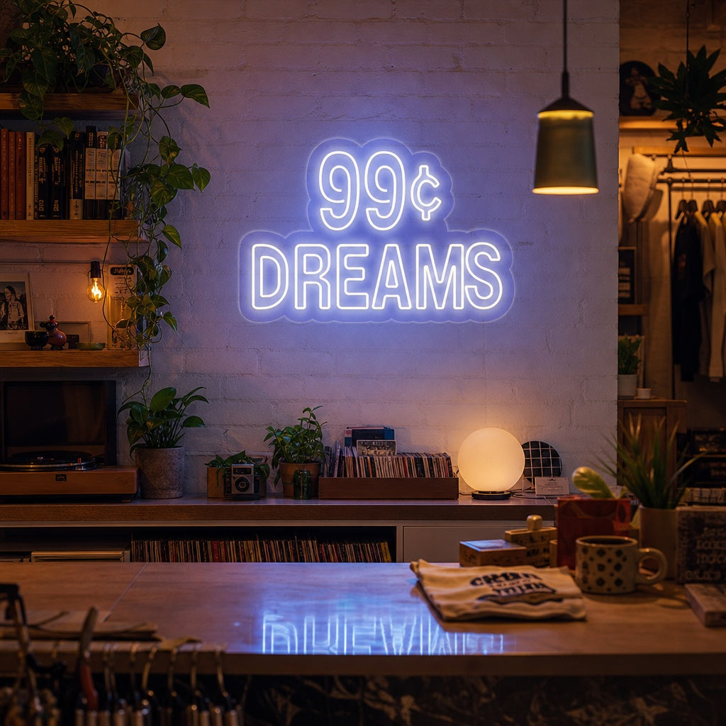"99 Cent Dreams" Neonskylt