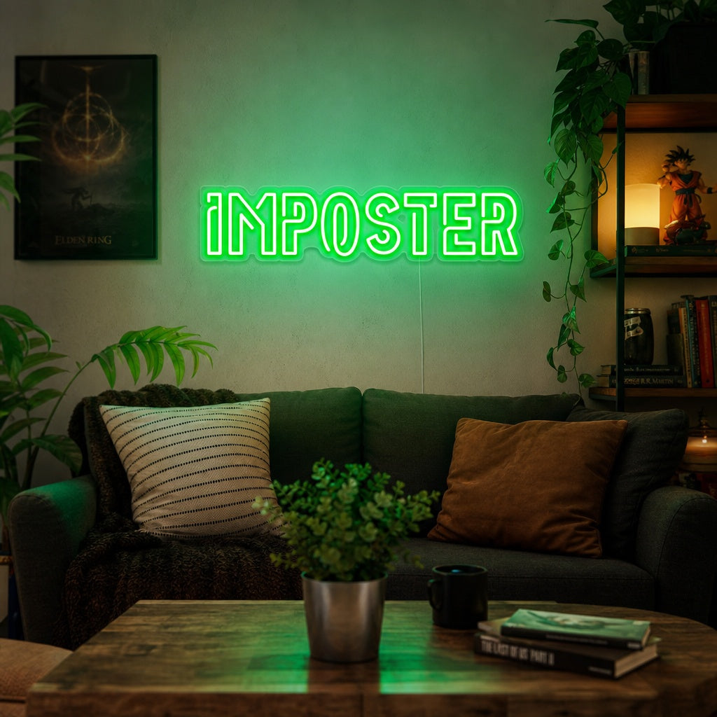"Imposter, Dekor För Spelrum" Neonskylt