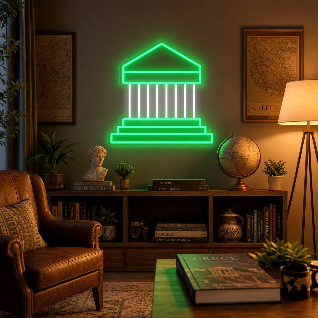 "Aten Akropolis Parthenon" Neonskylt