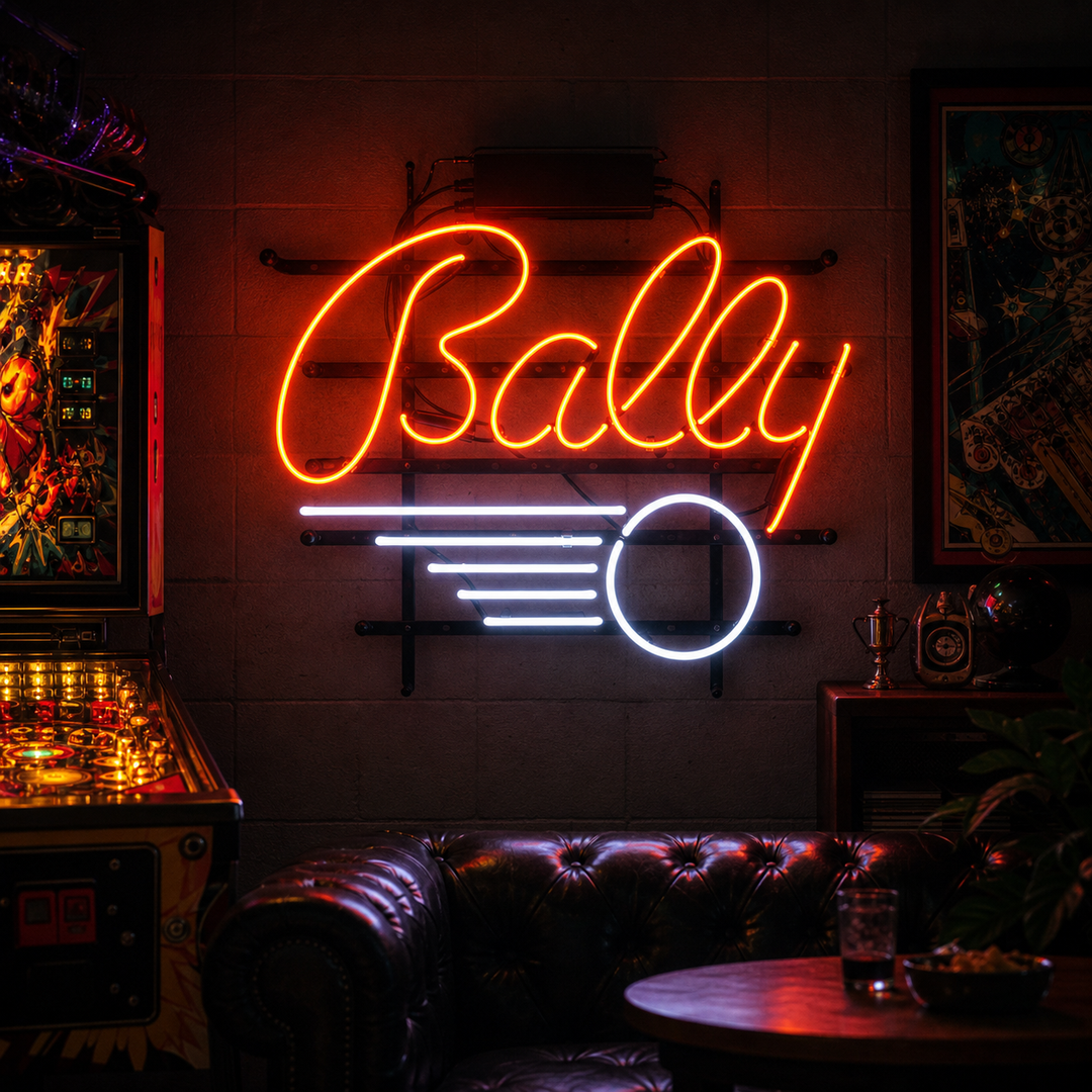 "Bally Flipperspel" Neonskylt