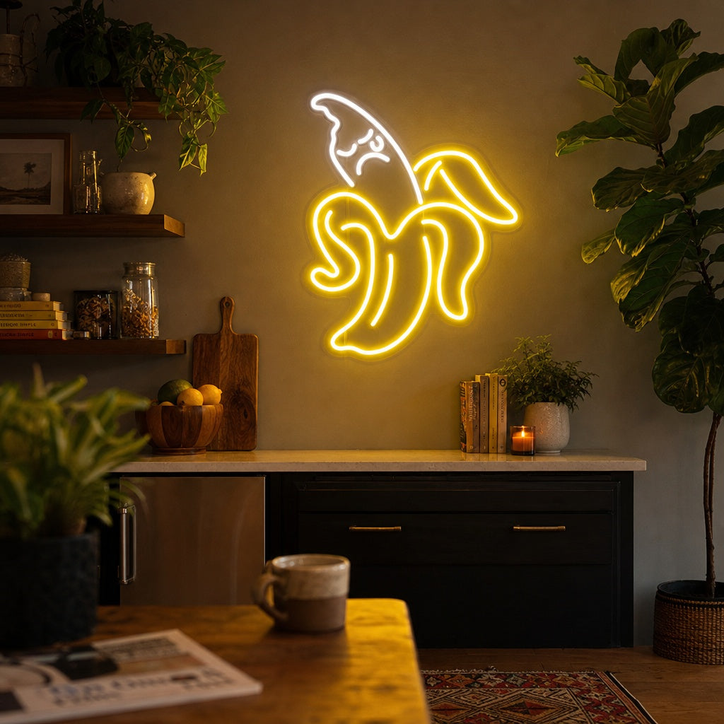 "Banan, Frukt" Neonskylt