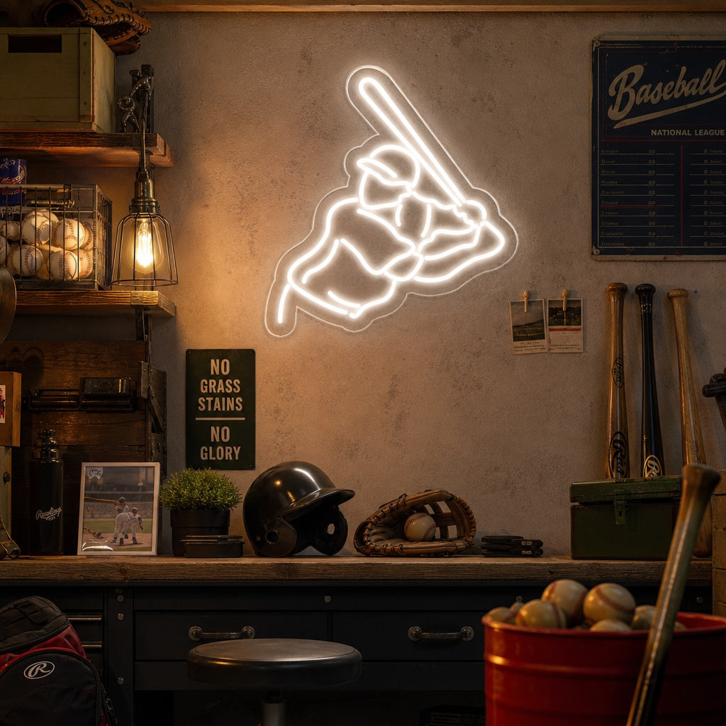 "Basebollspelare" Neonskylt