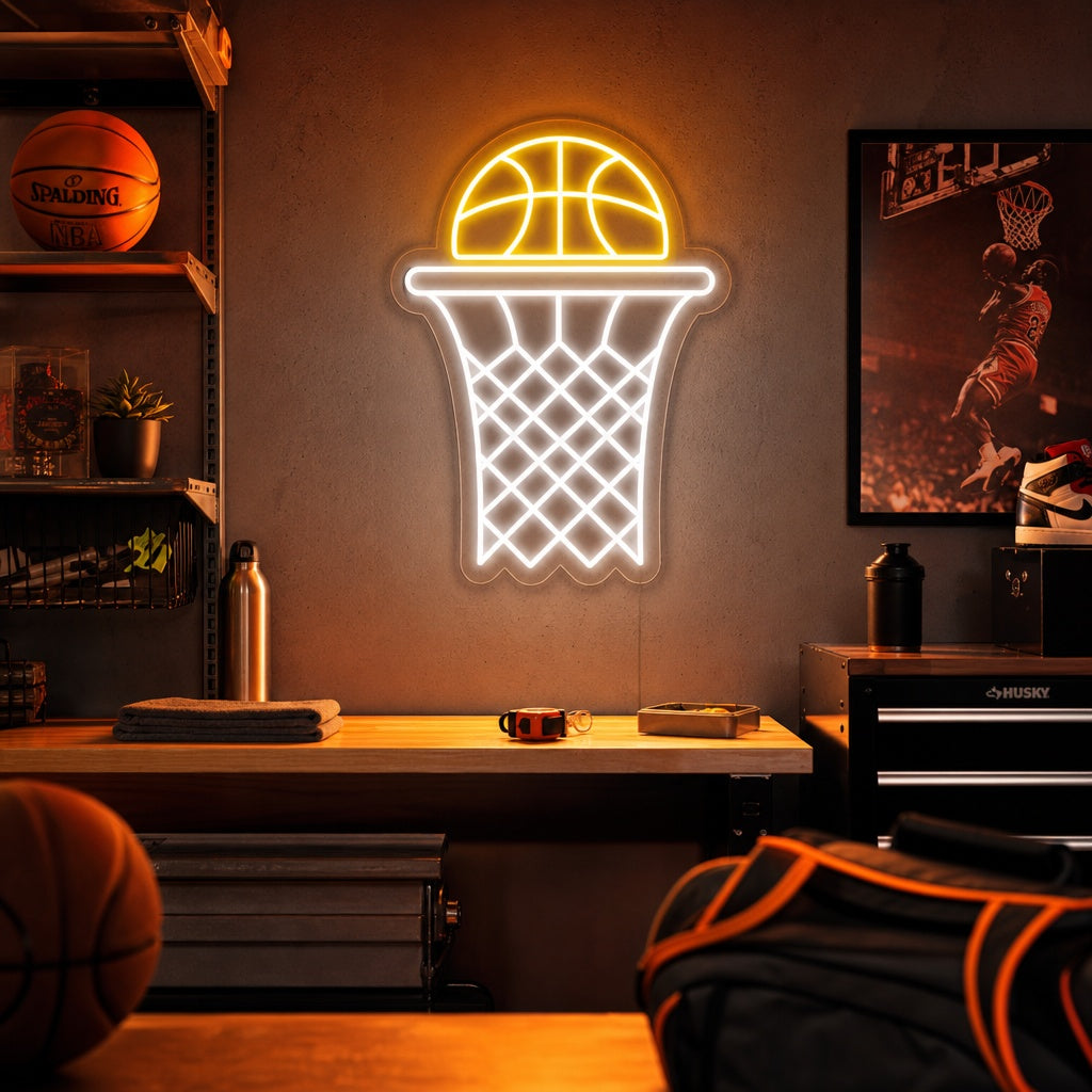 "Basketnät" Neonskylt