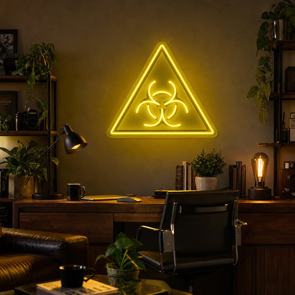 "Biohazard Warning Logo, inspirerad av tv-program" UV-tryckt LED-neonskylt