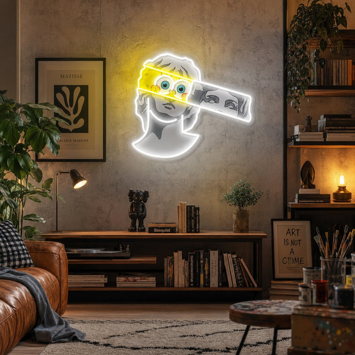 "Bob grekisk staty" UV-tryckt LED-neonskylt
