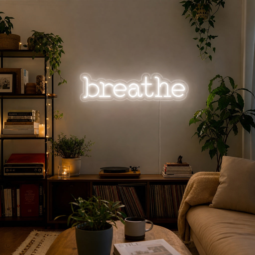 "Breathe" Neonskylt