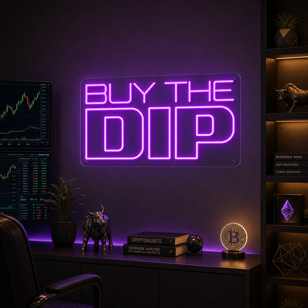 "Buy the Dip" Neonskylt