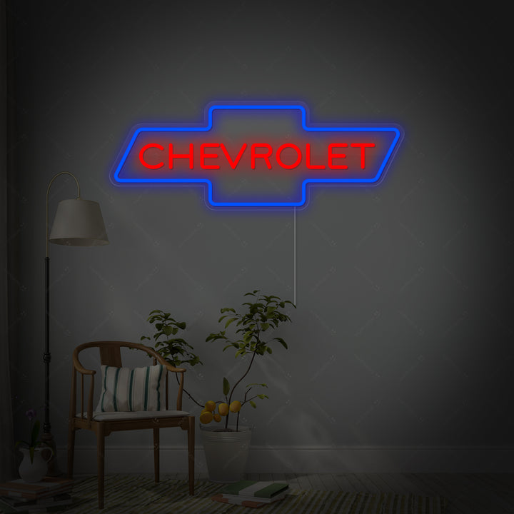 "Chevrolet Bil Logotyp" Neonskylt