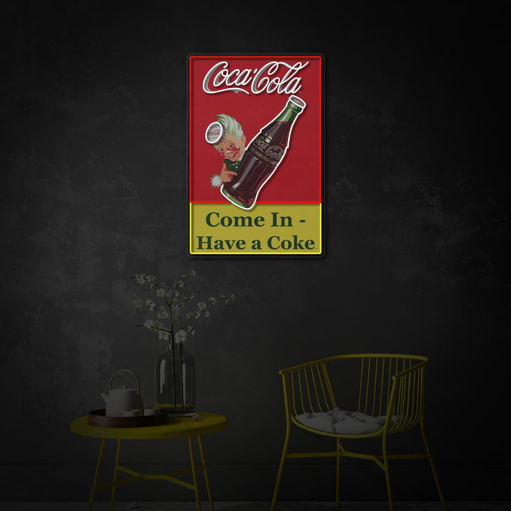 "Come In Have A Coke, Drinking Shop Logotyp" UV-tryckt LED-neonskylt