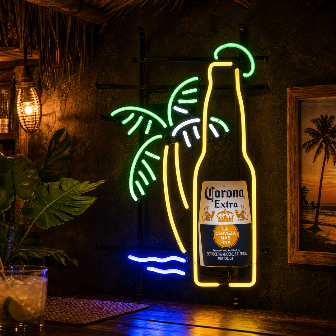 "Ölflaska Palm Öl" Neonskylt