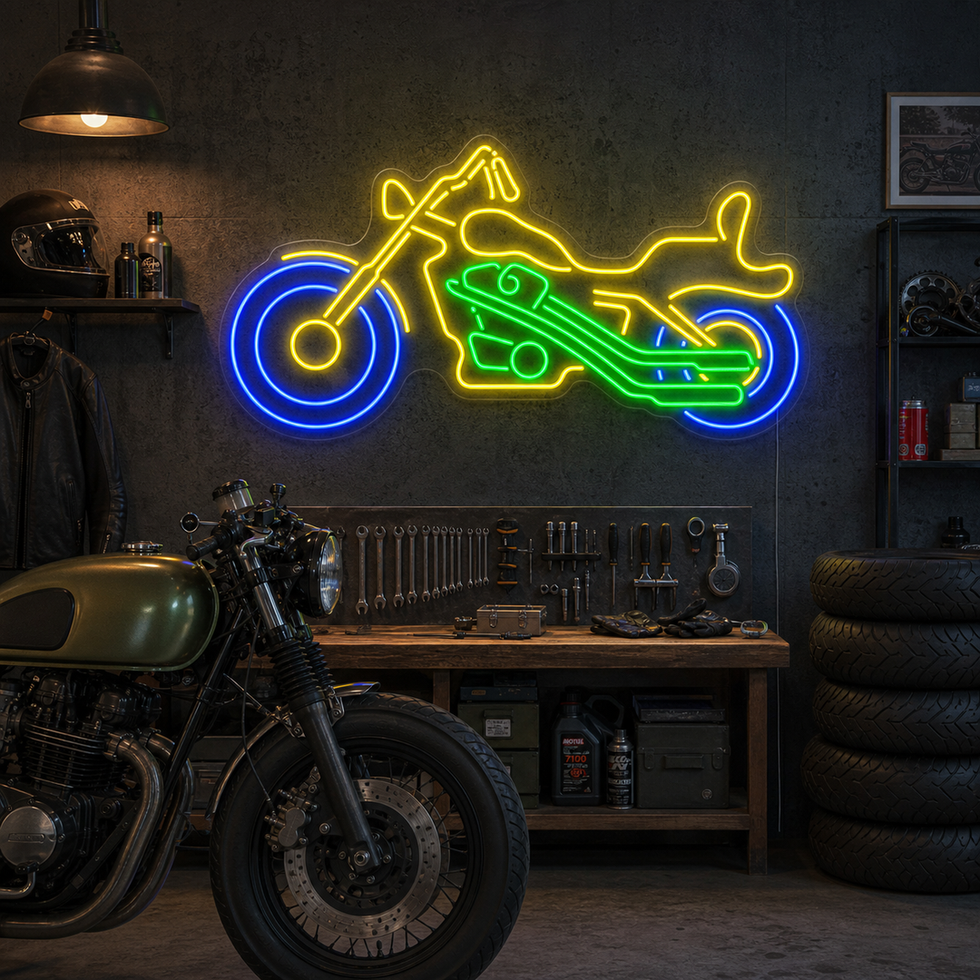 "Cozyle Motorcykel Motorcykel" Neonskylt