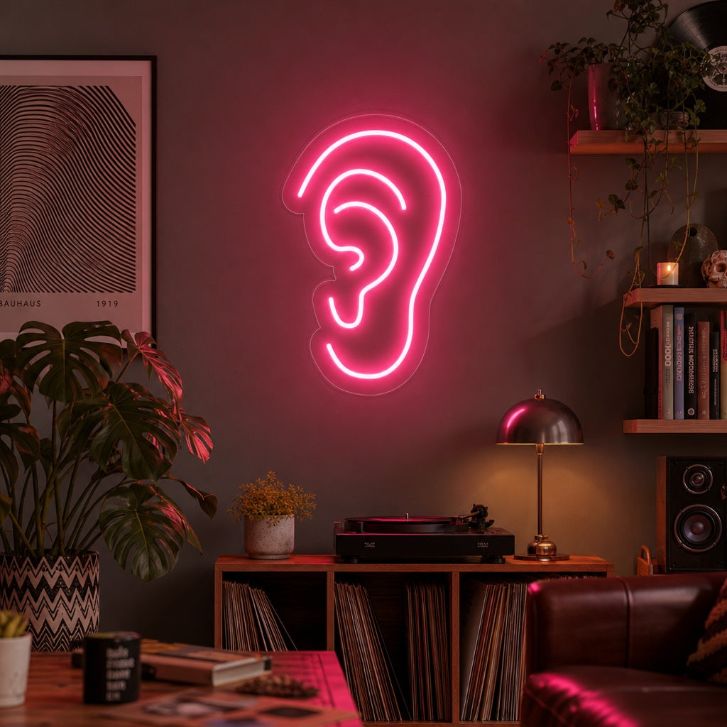 "Kreativ Belysning Öra" Neonskylt