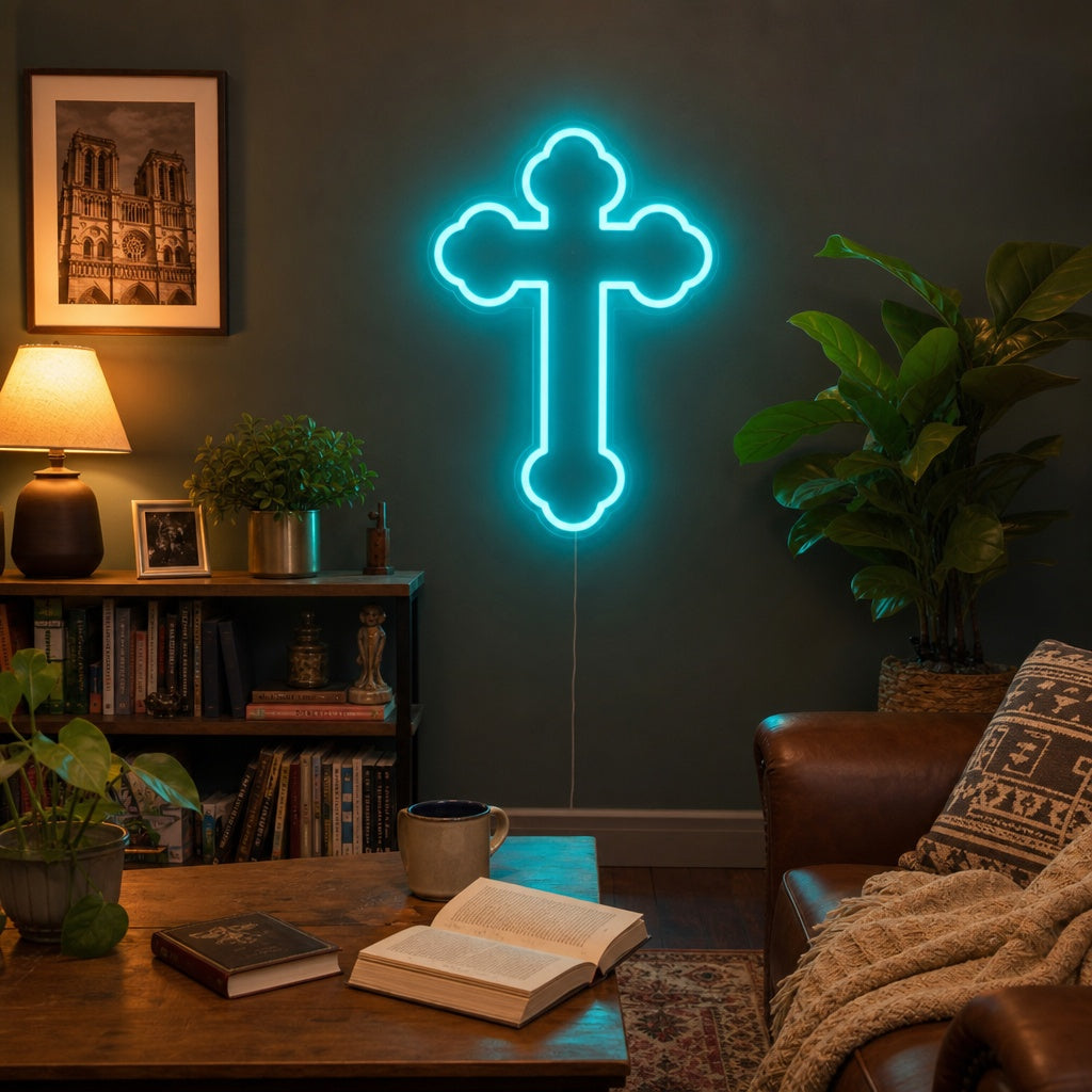 "Kors, Kors Med Jesus" Neonskylt