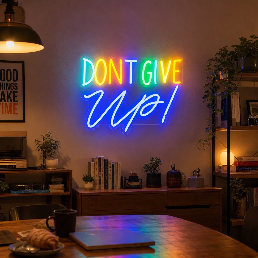 "Dont Give Up" Neonskylt