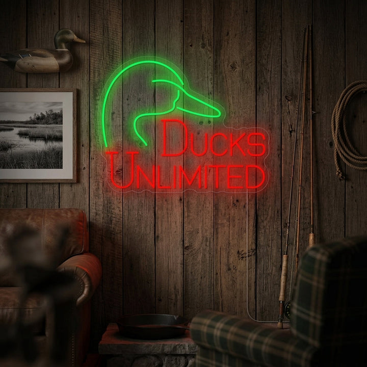 "Ducks Unlimited" Neonskylt