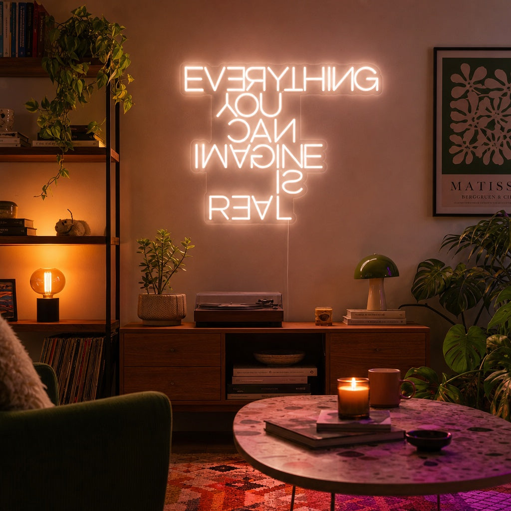 "Everything You Can Imagine Is Real" Neonskylt