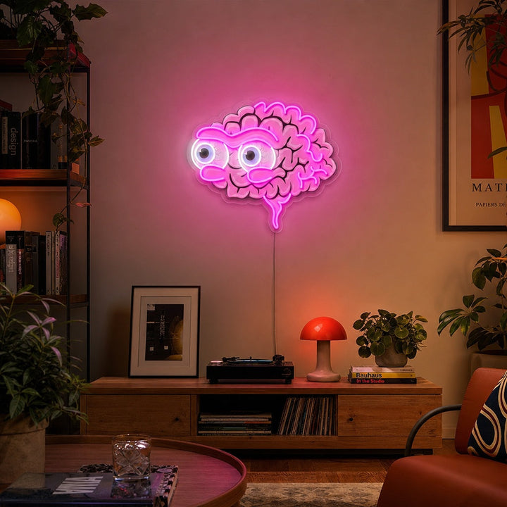 "Ögonglobshjärnor" UV-tryckt LED-neonskylt