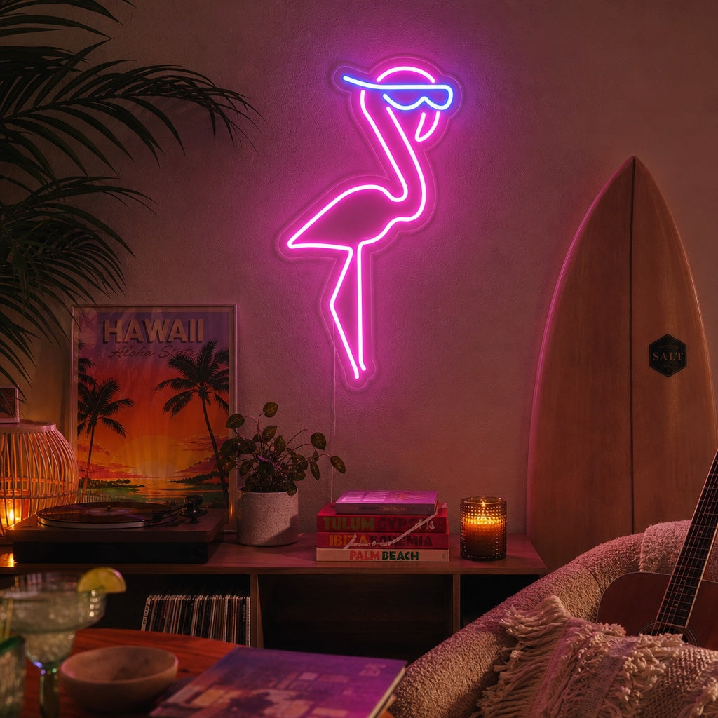 "Flamingo, Fågel, Djur" Neonskylt
