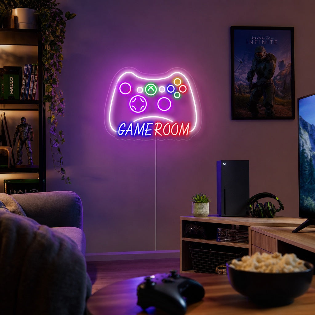 "Game Room, Spel Väggdekoration" Neonskylt