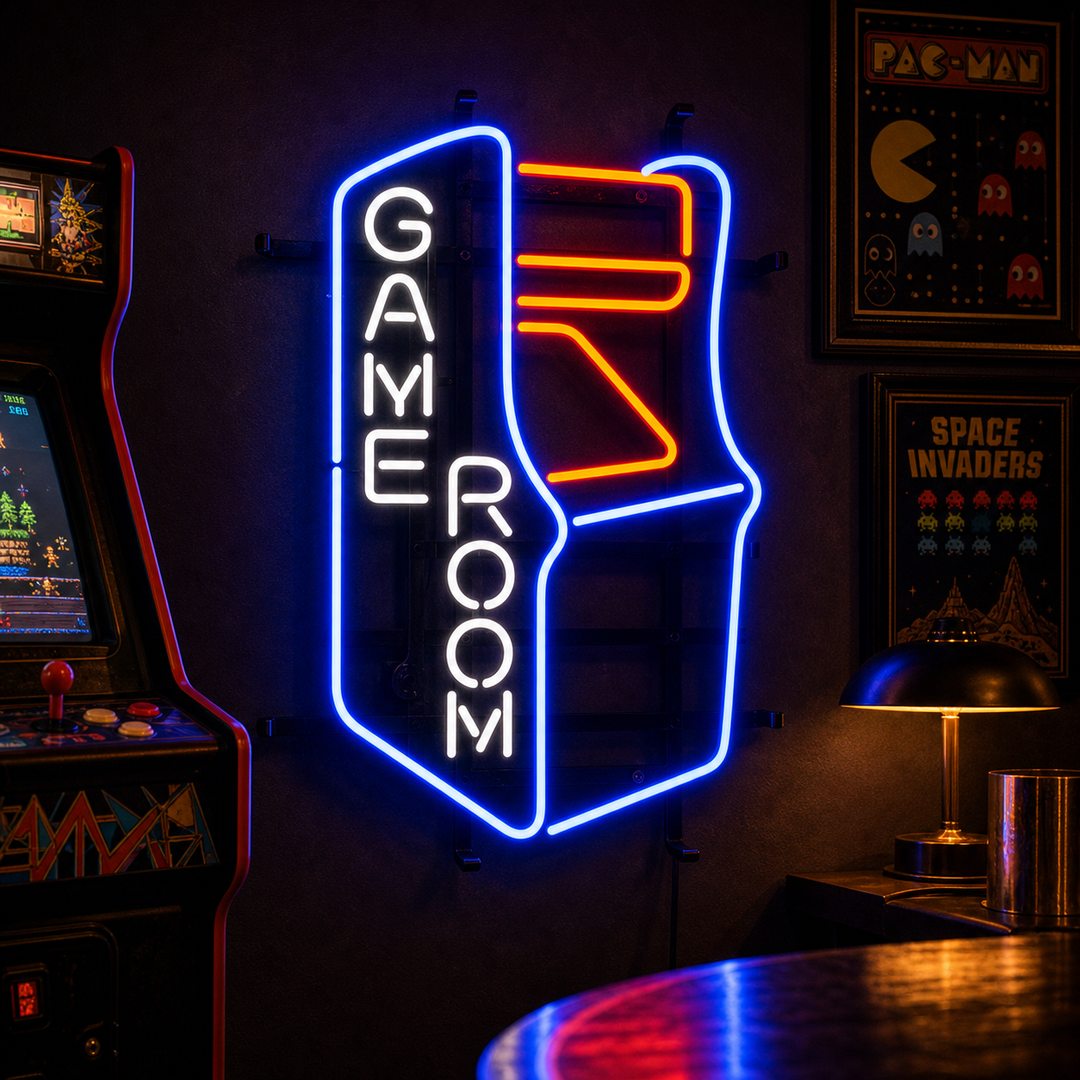 "Game Room, Spel Väggdekoration" Neonskylt