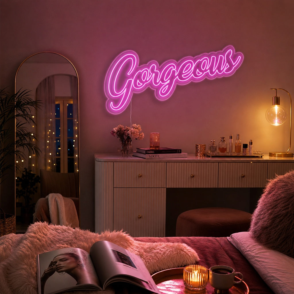 "Gorgeous" Neonskylt