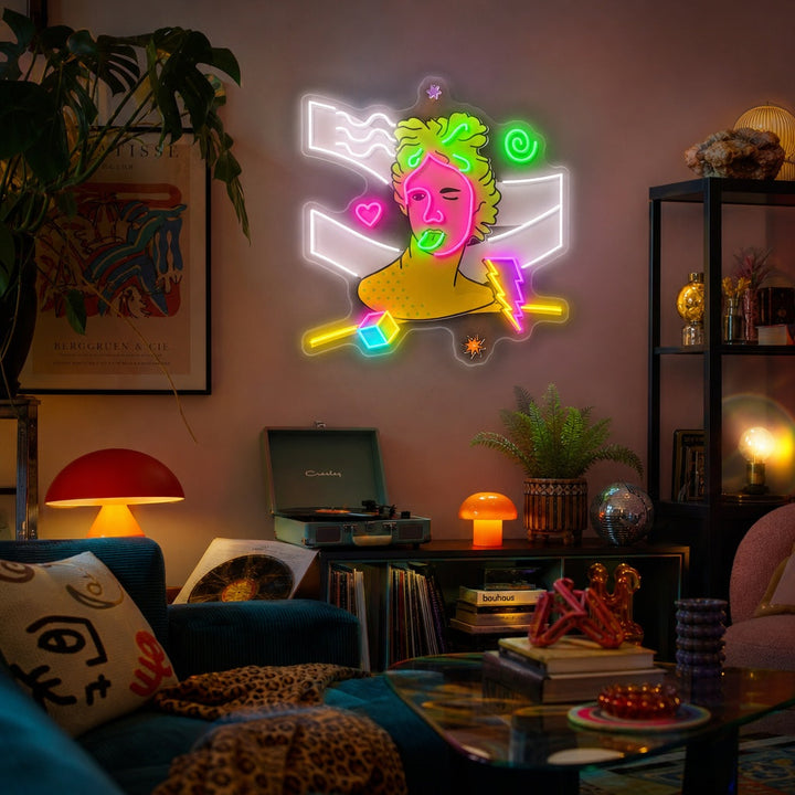 "Grekisk Trippy skulptur" UV-tryckt LED-neonskylt