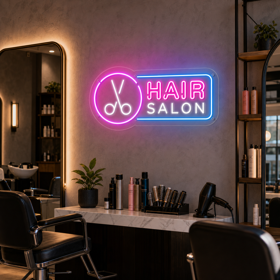 "Hair Salon" Neonskylt