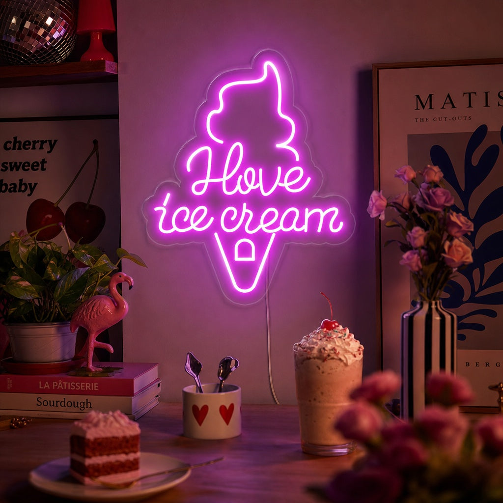 "Have Ice Cream" Neonskylt