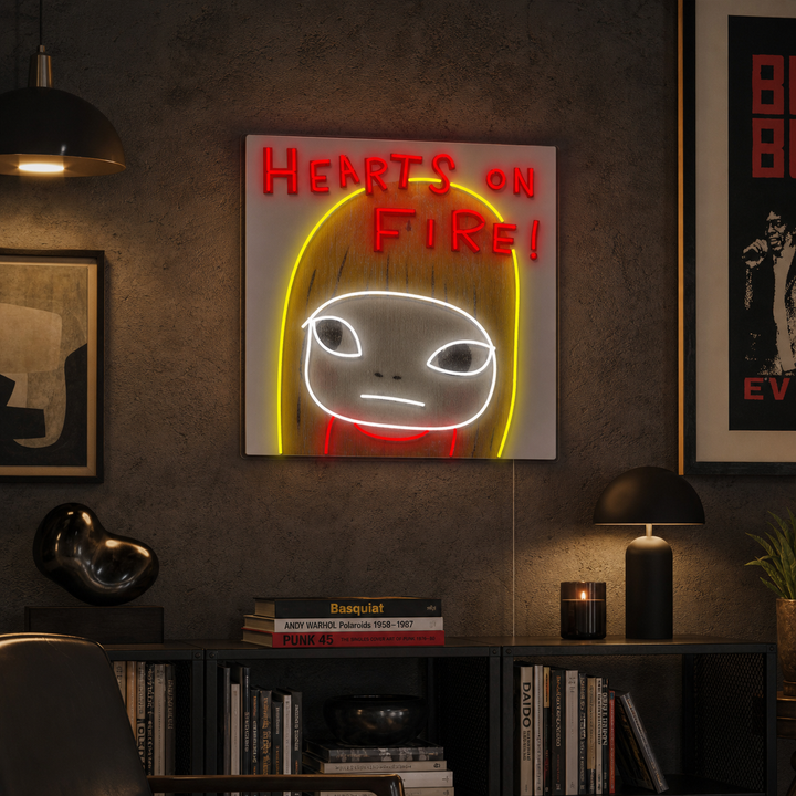 "Hearts On Fire" UV-tryckt LED-neonskylt