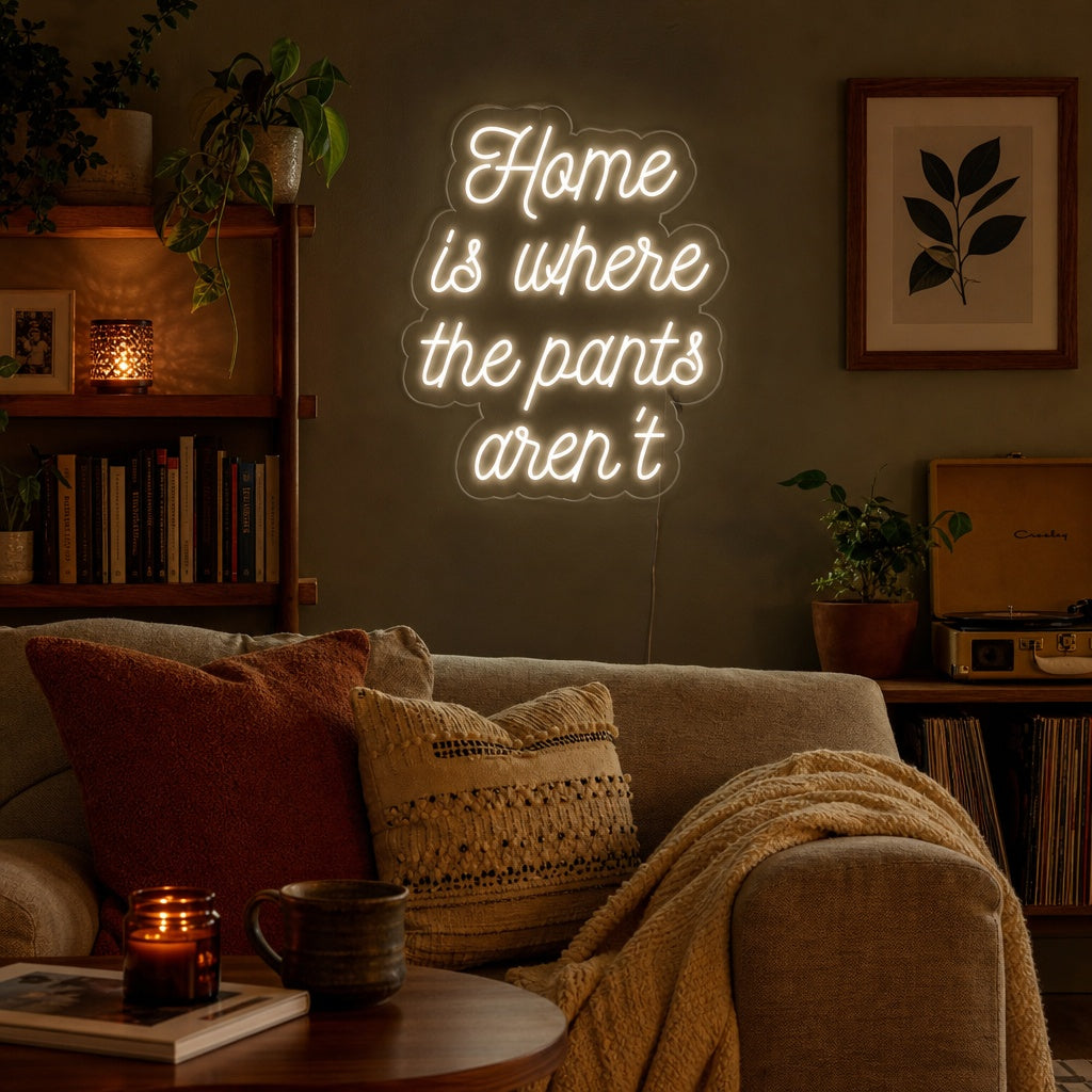 "Home is Where The Pants Arent" Neonskylt