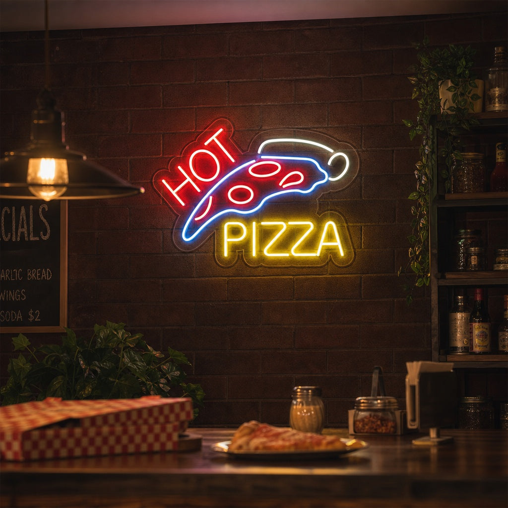 "Hot Pizza" Neonskylt