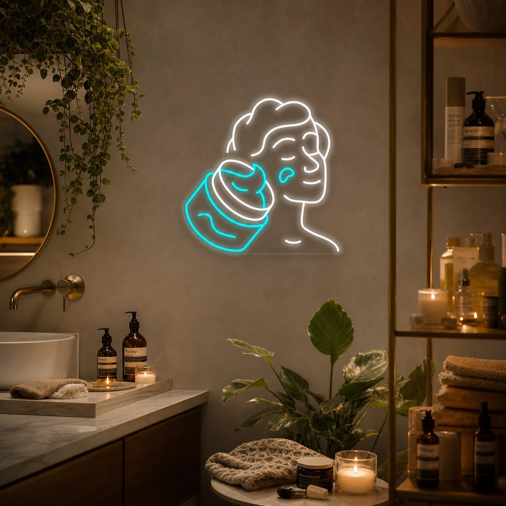 "Hygien Hudvård" Neonskylt