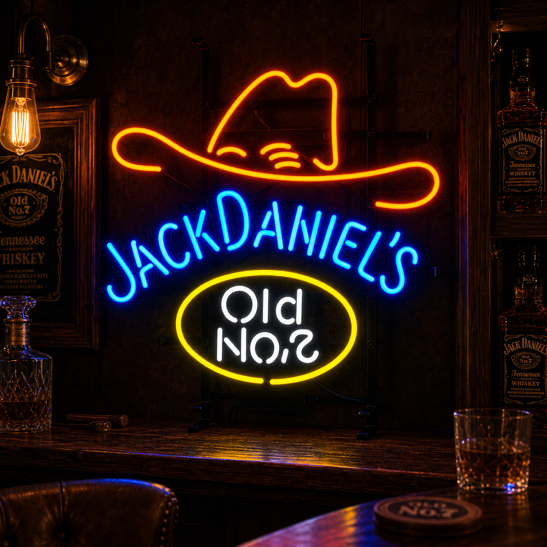 "Jack Daniels Old Whiskey" Neonskylt