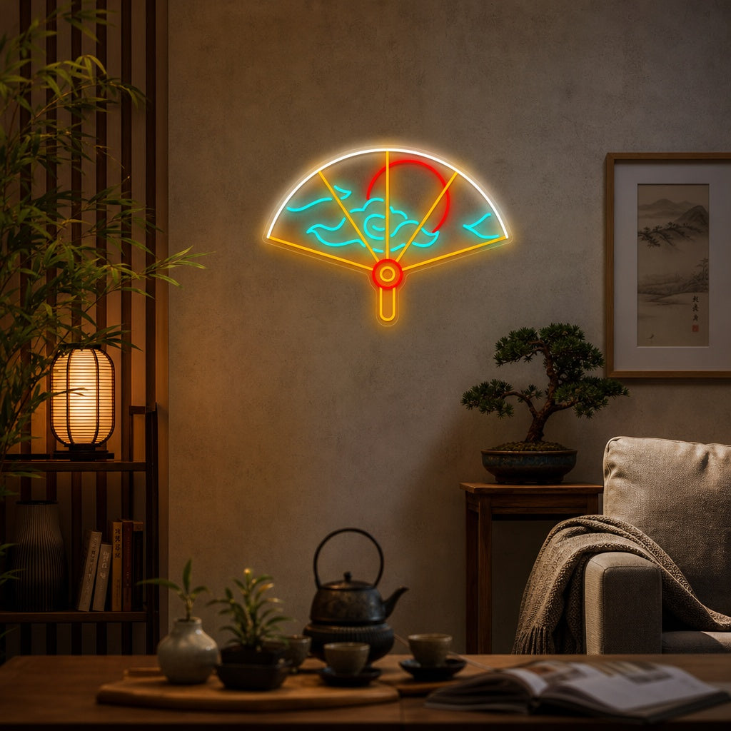 Japansk fläkt Neonskylt, Japansk neonskylt