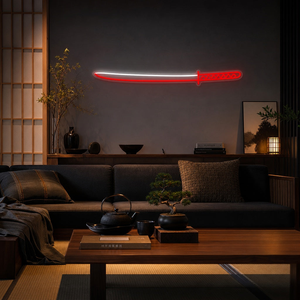 Japanskt svärd Neonskylt, Japansk neonskylt