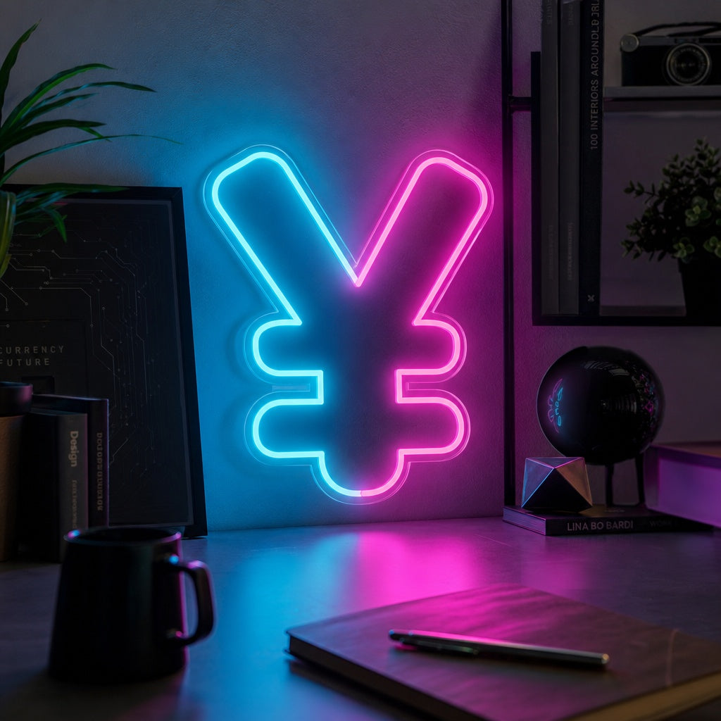 "Japansk Symbol För Yen" Neonskylt