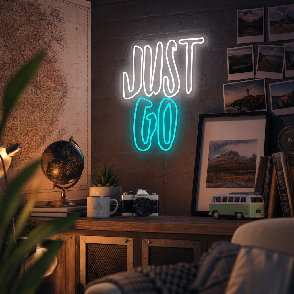 "Just Go" Neonskylt
