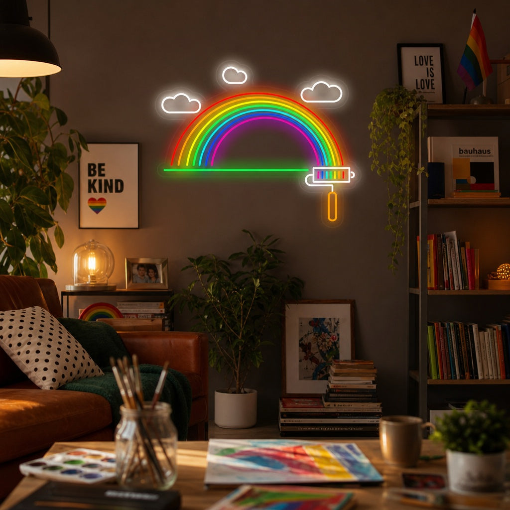 "Regnbågsflagg Lgbt-Stolthet Unik" Neonskylt