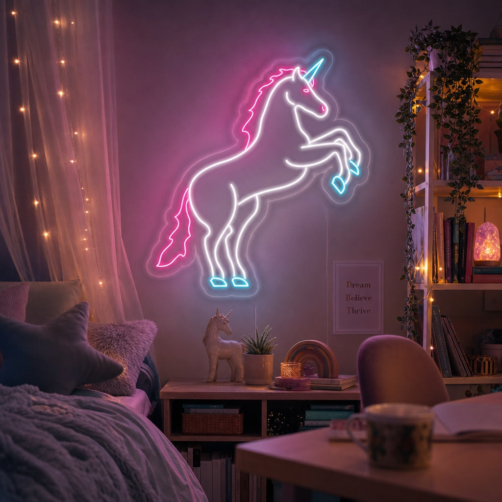 "Magisk Enhörning Häst" Neonskylt