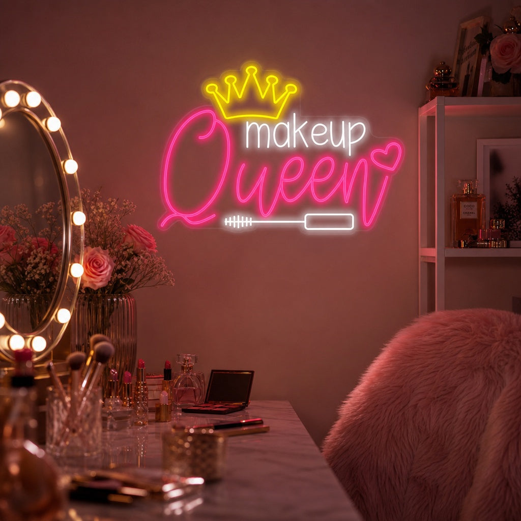 "Makeup Queen" Neonskylt