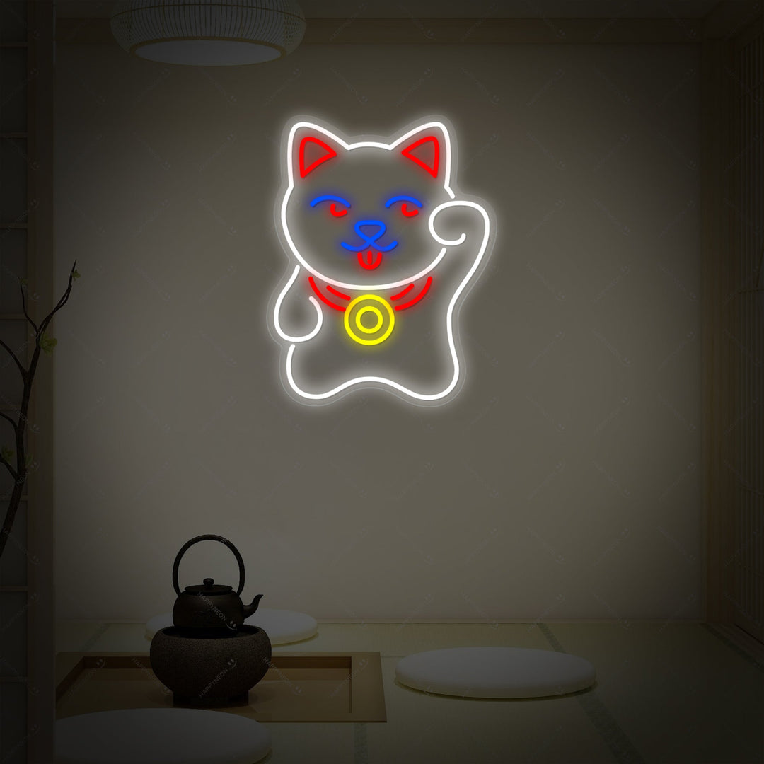 Maneki Neko Katt Neonskylt, Japansk neonskylt