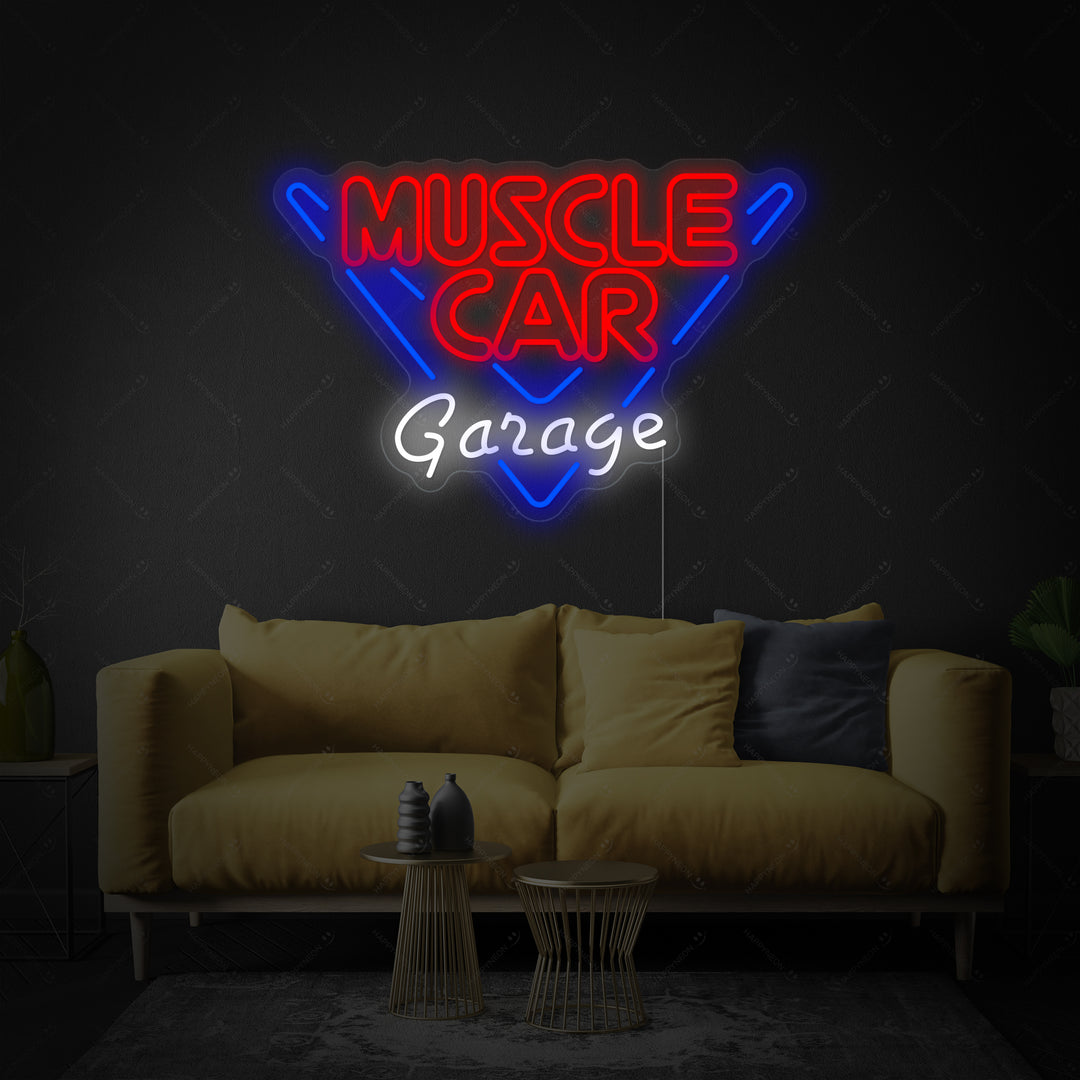 "Muscle Car Garage" Neonskylt