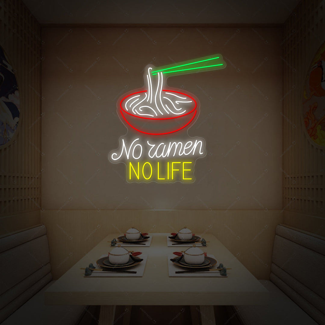 No Ramen No Life Neonskylt, Japansk restauranginredning